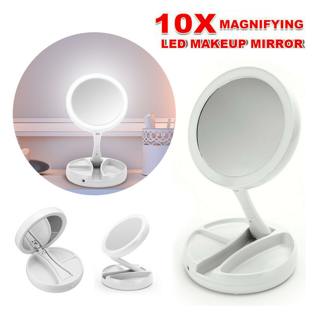 10X Magnifying LED Make Up Mirror